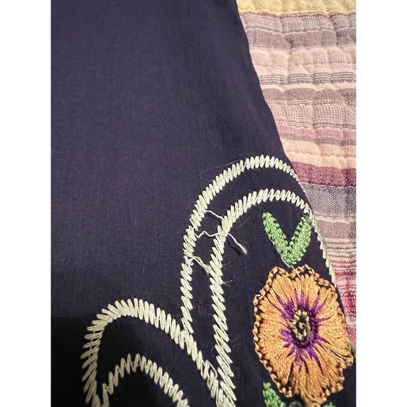 Maeve Anthropologie Kira Embroidered Floral Dress Sleeveless Black Boho Bohemian - Picture 4 of 6